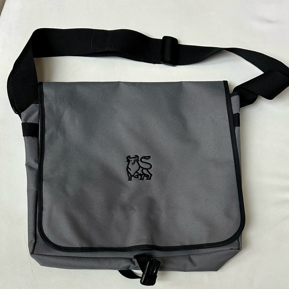 Gray Merrill Lynch Bull Logo Messenger Bag